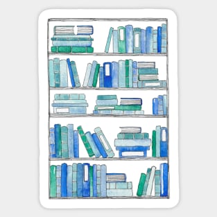 Blue Bookcase Sticker